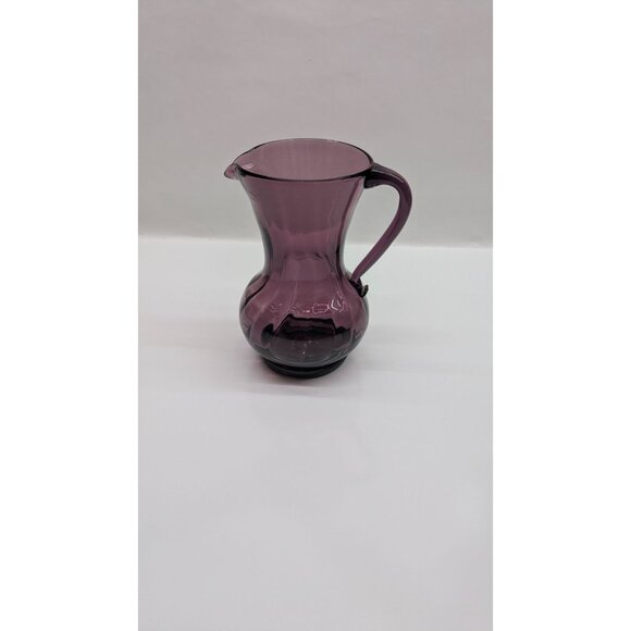 Amethyst Hand-Blown Glass Pitcher Creamer Elegant Vintage - Picture 4 of 11